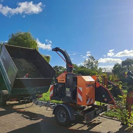 Häckseln und Entsorgung